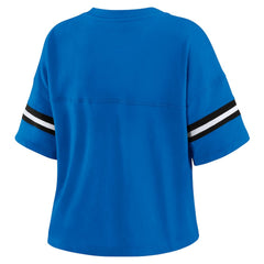 Orlando Magic WEAR by Erin Andrews Women's Plus Size Color Block Boxy V-Neck T-Shirt Blue