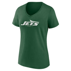 New York Jets Women's Team Lock-Up V-Neck T-Shirt - Green - Fanatics