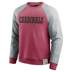 Arizona Cardinals Darius Rucker Collection Colorblock Pullover Sweatshirt - Cardinal/Heather Gray - Fanatics