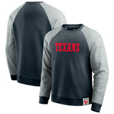 Houston Texans Darius Rucker Collection Colorblock Pullover Sweatshirt - Navy/Heather Gray - Fanatics