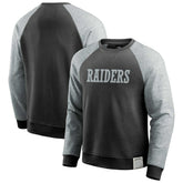 Las Vegas Raiders Darius Rucker Collection Colorblock Pullover Sweatshirt - Black/Heather Gray - Fanatics