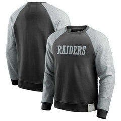 Las Vegas Raiders Darius Rucker Collection Colorblock Pullover Sweatshirt - Black/Heather Gray - Fanatics