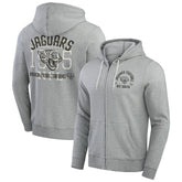 Jacksonville Jaguars Darius Rucker Collection Vintage Stripe Full-Zip Hoodie - Heather Gray - Fanatics