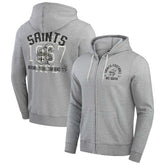 New Orleans Saints Darius Rucker Collection Vintage Stripe Full-Zip Hoodie - Heather Gray - Fanatics