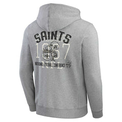 New Orleans Saints Darius Rucker Collection Vintage Stripe Full-Zip Hoodie - Heather Gray - Fanatics