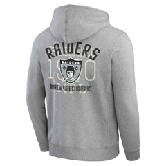 Las Vegas Raiders Darius Rucker Collection Vintage Stripe Full-Zip Hoodie - Heather Gray - Fanatics