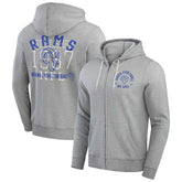 Los Angeles Rams Darius Rucker Collection Vintage Stripe Full-Zip Hoodie - Heather Gray - Fanatics