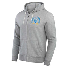 Los Angeles Chargers Darius Rucker Collection Vintage Stripe Full-Zip Hoodie - Heather Gray - Fanatics