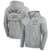 Cincinnati Bengals Darius Rucker Collection Vintage Stripe Full-Zip Hoodie - Heather Gray - Fanatics