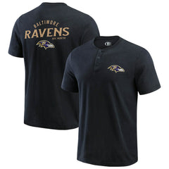 Baltimore Ravens Darius Rucker Collection Washed Henley T-Shirt - Black - Fanatics