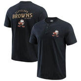 Cleveland Browns Darius Rucker Collection Washed Henley T-Shirt - Black - Fanatics