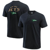 New York Jets Darius Rucker Collection Washed Henley T-Shirt - Black - Fanatics