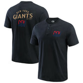 New York Giants Darius Rucker Collection Washed Henley T-Shirt - Black - Fanatics