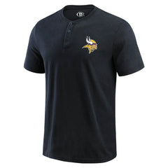 Minnesota Vikings Darius Rucker Collection Washed Henley T-Shirt - Black - Fanatics