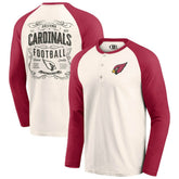 Arizona Cardinals Darius Rucker Collection Raglan Henley T-Shirt - Cream/Cardinal - Fanatics