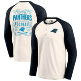 Carolina Panthers Darius Rucker Collection Raglan Henley T-Shirt - Cream/Black - Fanatics