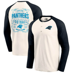 Carolina Panthers Darius Rucker Collection Raglan Henley T-Shirt - Cream/Black - Fanatics