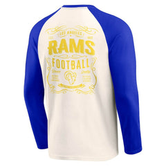 Los Angeles Rams Darius Rucker Collection Raglan Henley T-Shirt - Cream/Royal - Fanatics