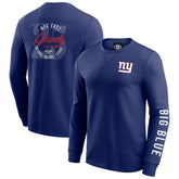New York Giants Darius Rucker Collection Washed Waffle-Knit Long Sleeve T-Shirt - Royal - Fanatics