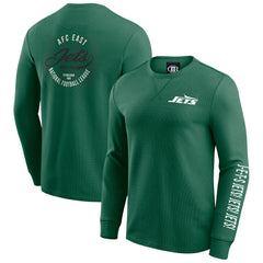 New York Jets Darius Rucker Collection Washed Waffle-Knit Long Sleeve T-Shirt - Green - Fanatics
