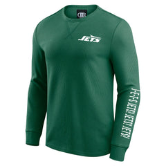 New York Jets Darius Rucker Collection Washed Waffle-Knit Long Sleeve T-Shirt - Green - Fanatics