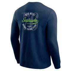 Seattle Seahawks Darius Rucker Collection Washed Waffle-Knit Long Sleeve T-Shirt - College Navy - Fanatics