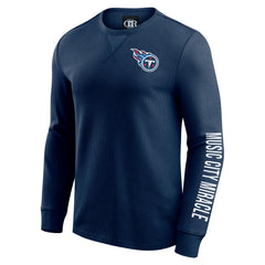 Tennessee Titans Darius Rucker Collection Washed Waffle-Knit Long Sleeve T-Shirt - Navy - Fanatics