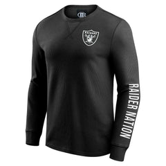 Las Vegas Raiders Darius Rucker Collection Washed Waffle-Knit Long Sleeve T-Shirt - Black - Fanatics