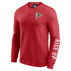 Atlanta Falcons Darius Rucker Collection Washed Waffle-Knit Long Sleeve T-Shirt - Red - Fanatics