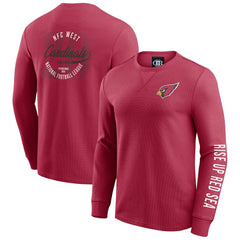 Arizona Cardinals Darius Rucker Collection Washed Waffle-Knit Long Sleeve T-Shirt - Red - Fanatics