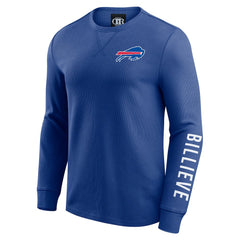 Buffalo Bills Darius Rucker Collection Washed Waffle-Knit Long Sleeve T-Shirt - Royal - Fanatics