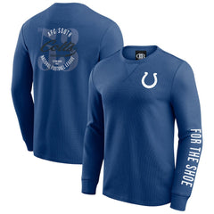 Indianapolis Colts Darius Rucker Collection Washed Waffle-Knit Long Sleeve T-Shirt - Royal - Fanatics