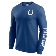 Indianapolis Colts Darius Rucker Collection Washed Waffle-Knit Long Sleeve T-Shirt - Royal - Fanatics