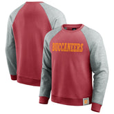 Tampa Bay Buccaneers Darius Rucker Collection Throwback Color Block Raglan Pullover Sweatshirt - Red/Heather Gray - Fanatics