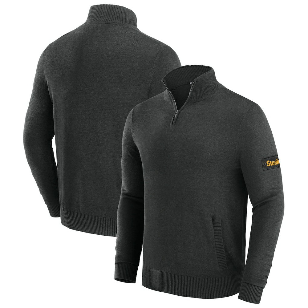 Pittsburgh Steelers J. Palmer Franchise Quarter-Zip Sweater - Black - NFL