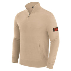 Cleveland Browns J. Palmer Franchise Quarter-Zip Sweater - Tan - NFL