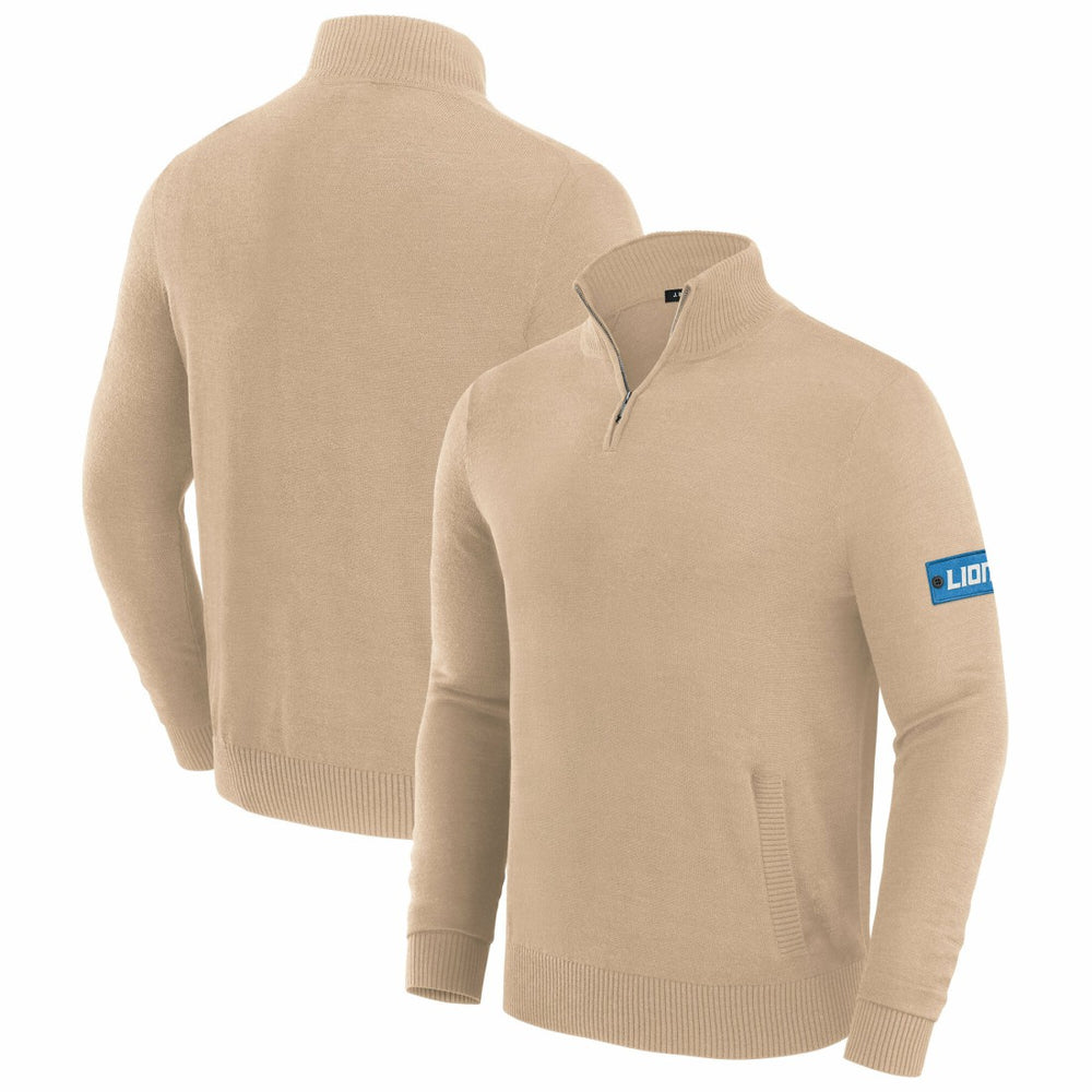 Detroit Lions J. Palmer Franchise Quarter-Zip Sweater - Tan - NFL