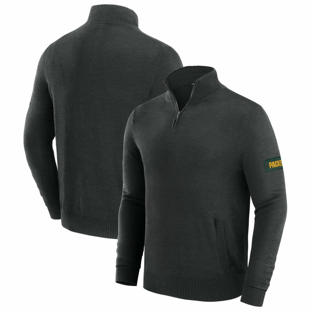 Green Bay Packers J. Palmer Franchise Quarter-Zip Sweater - Black - NFL