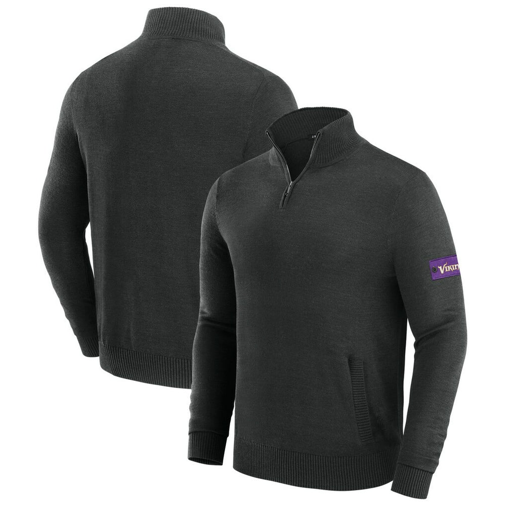 Minnesota Vikings J. Palmer Franchise Quarter-Zip Sweater - Black - NFL