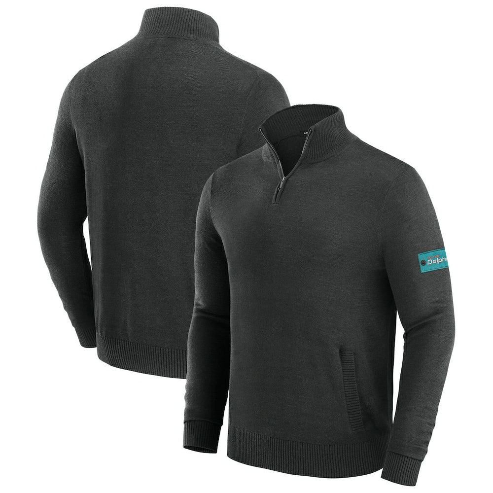 Miami Dolphins J. Palmer Franchise Quarter-Zip Sweater - Black - NFL