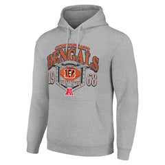 Cincinnati Bengals Starter 80s Retro Pullover Hoodie - Heather Gray - NFL