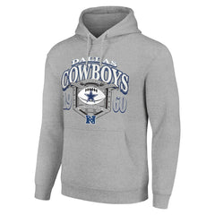 Dallas Cowboys Starter 80s Retro Pullover Hoodie - Heather Gray - NFL