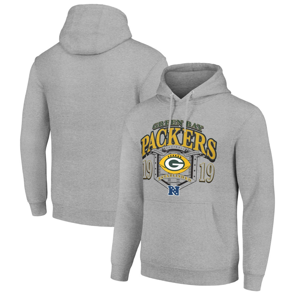 Green Bay Packers Starter 80s Retro Pullover Hoodie - Heather Gray - NFL