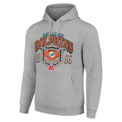 Miami Dolphins Starter 80s Retro Pullover Hoodie - Heather Gray - NFL