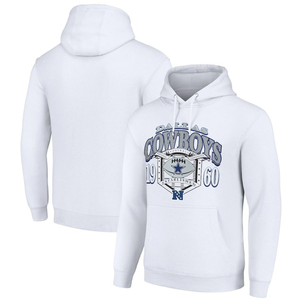 Dallas Cowboys Starter 80s Retro Pullover Hoodie - White - NFL