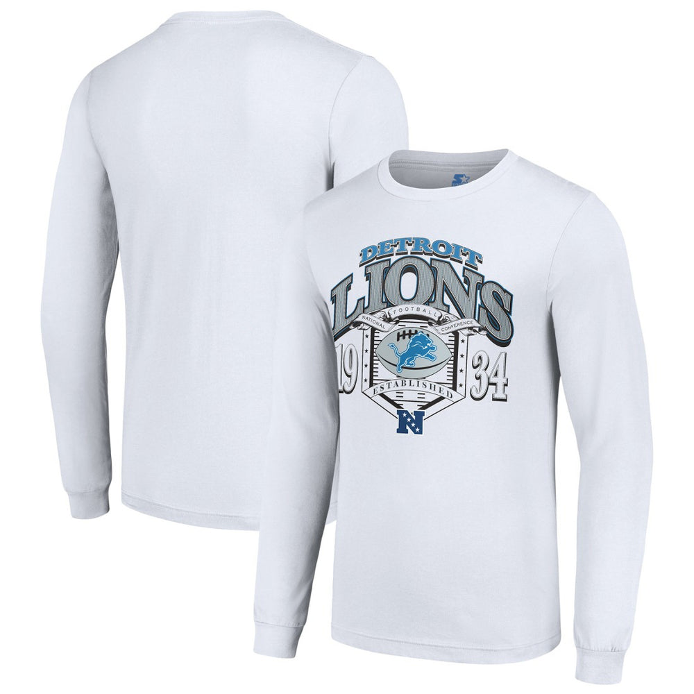 Detroit Lions Starter Retro Long Sleeve Graphic T-Shirt - White - NFL