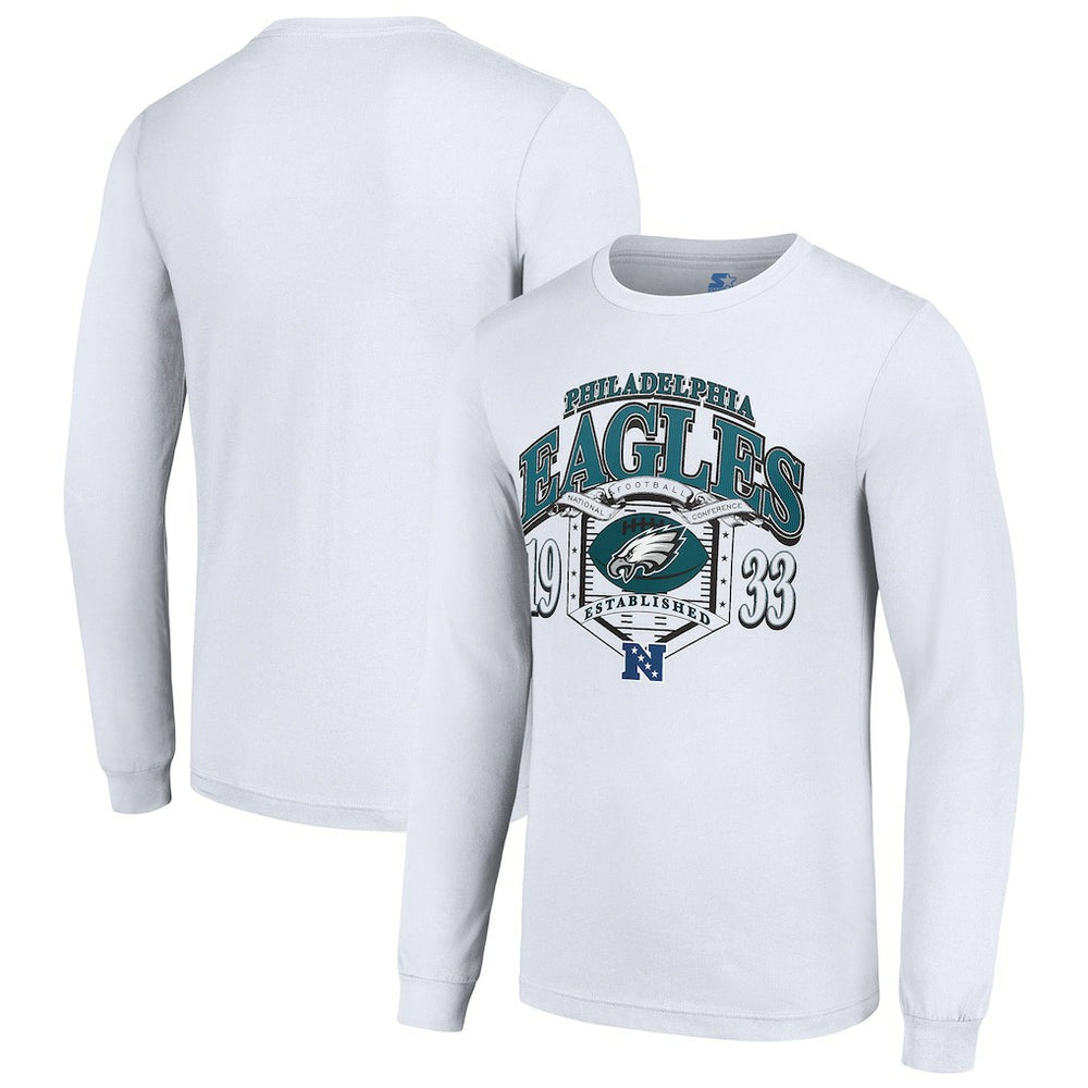 Philadelphia Eagles Starter Retro Long Sleeve Graphic T-Shirt - White - NFL