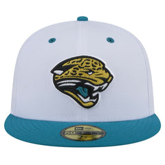 Jacksonville Jaguars New Era Throwback Logo Flipside Two-Tone 59FIFTY Fitted Hat - White/Teal - NFL