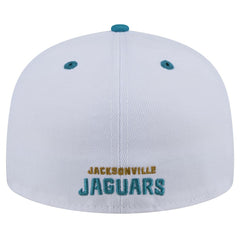 Jacksonville Jaguars New Era Throwback Logo Flipside Two-Tone 59FIFTY Fitted Hat - White/Teal - NFL