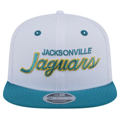 Jacksonville Jaguars New Era Throwback Sparky Original Fit 9FIFTY Snapback Hat - White/Teal - NFL